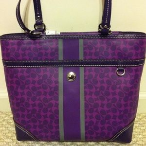 COACH F15134 purple Chelsea Heritage bag
